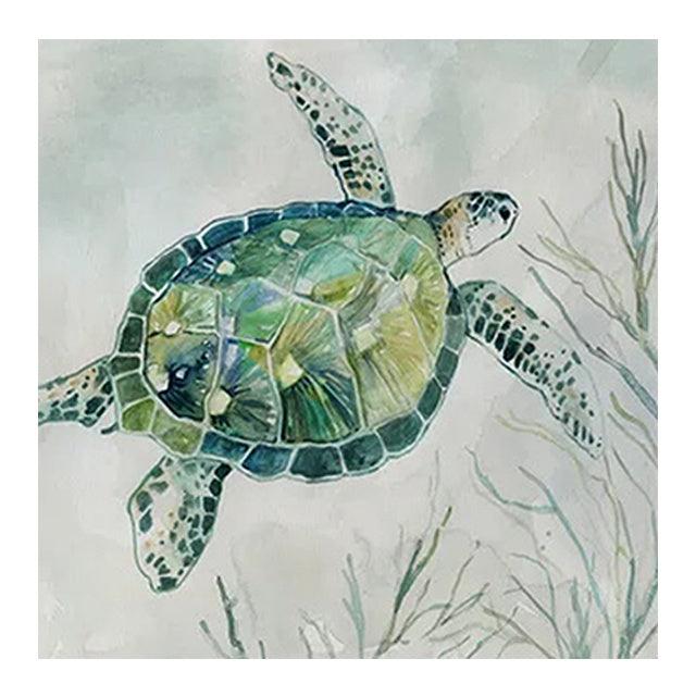 Sea Turtle Canvas Wall Art - Elegant Underwater Poster - Pacisia