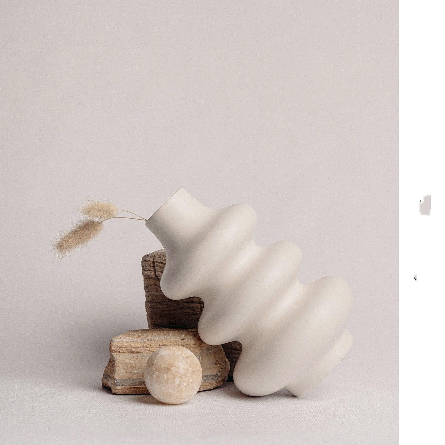 Shaped Circle Ceramic Vase Cute Ins - Pacisia