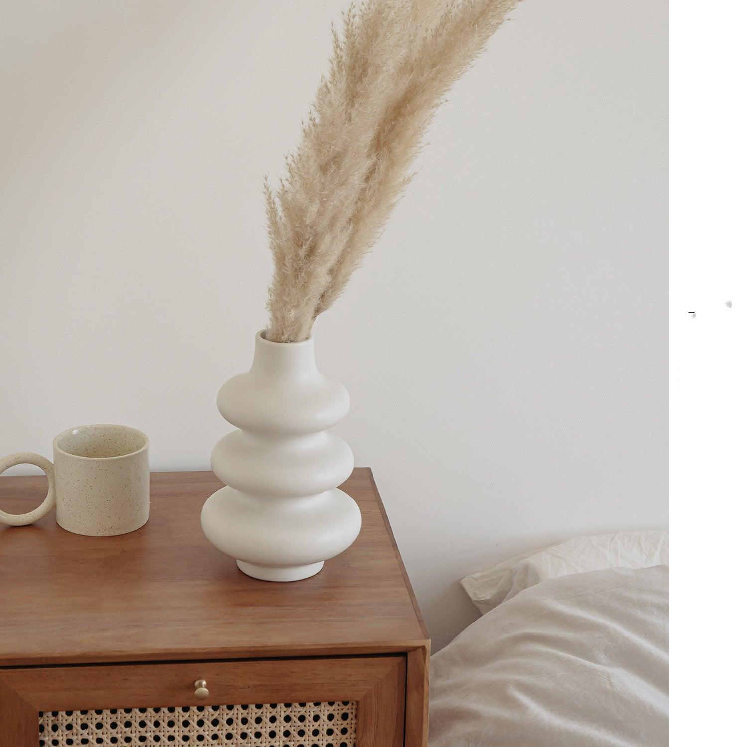 Shaped Circle Ceramic Vase Cute Ins - Pacisia