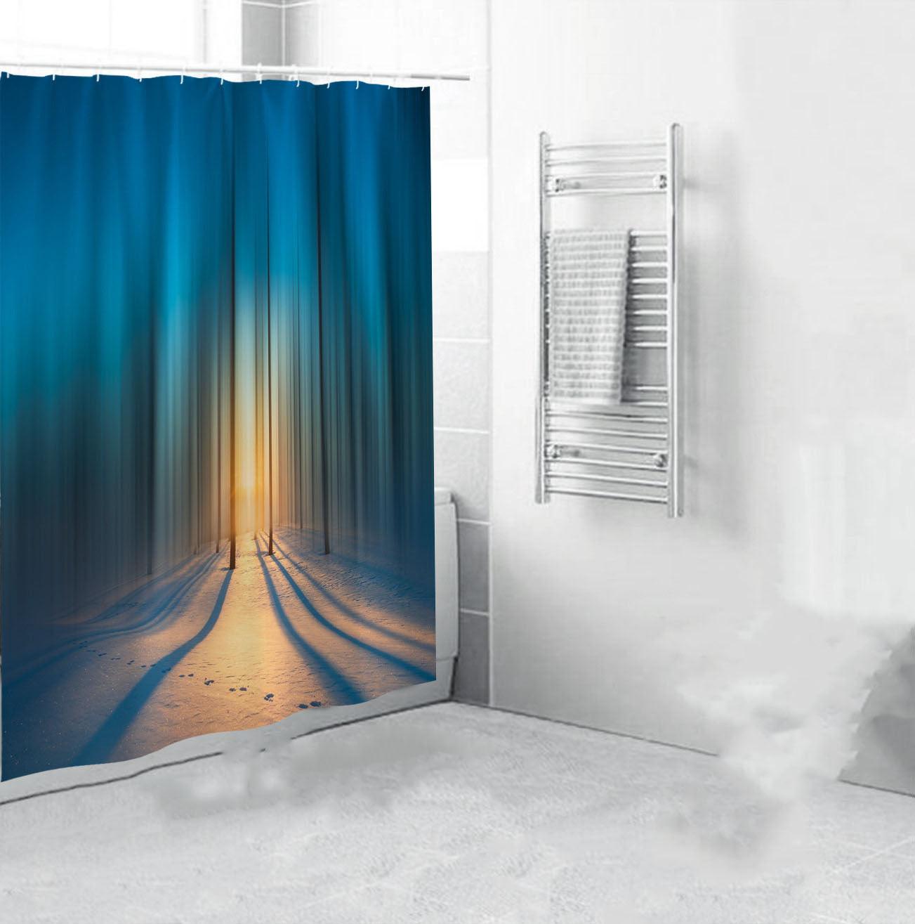 Shower Curtain Bath Mat Toilet Pad Set Anti-slip Toilet - Pacisia