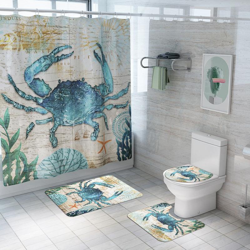 Shower curtain toilet cushion set - Pacisia