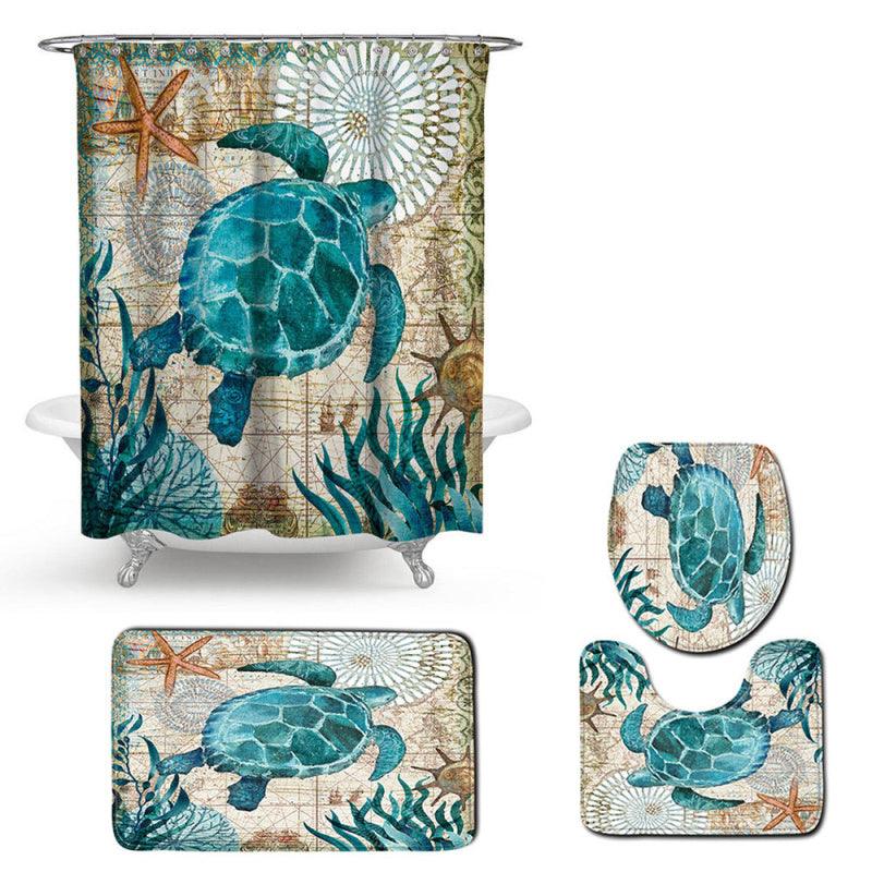Shower curtain toilet cushion set - Pacisia