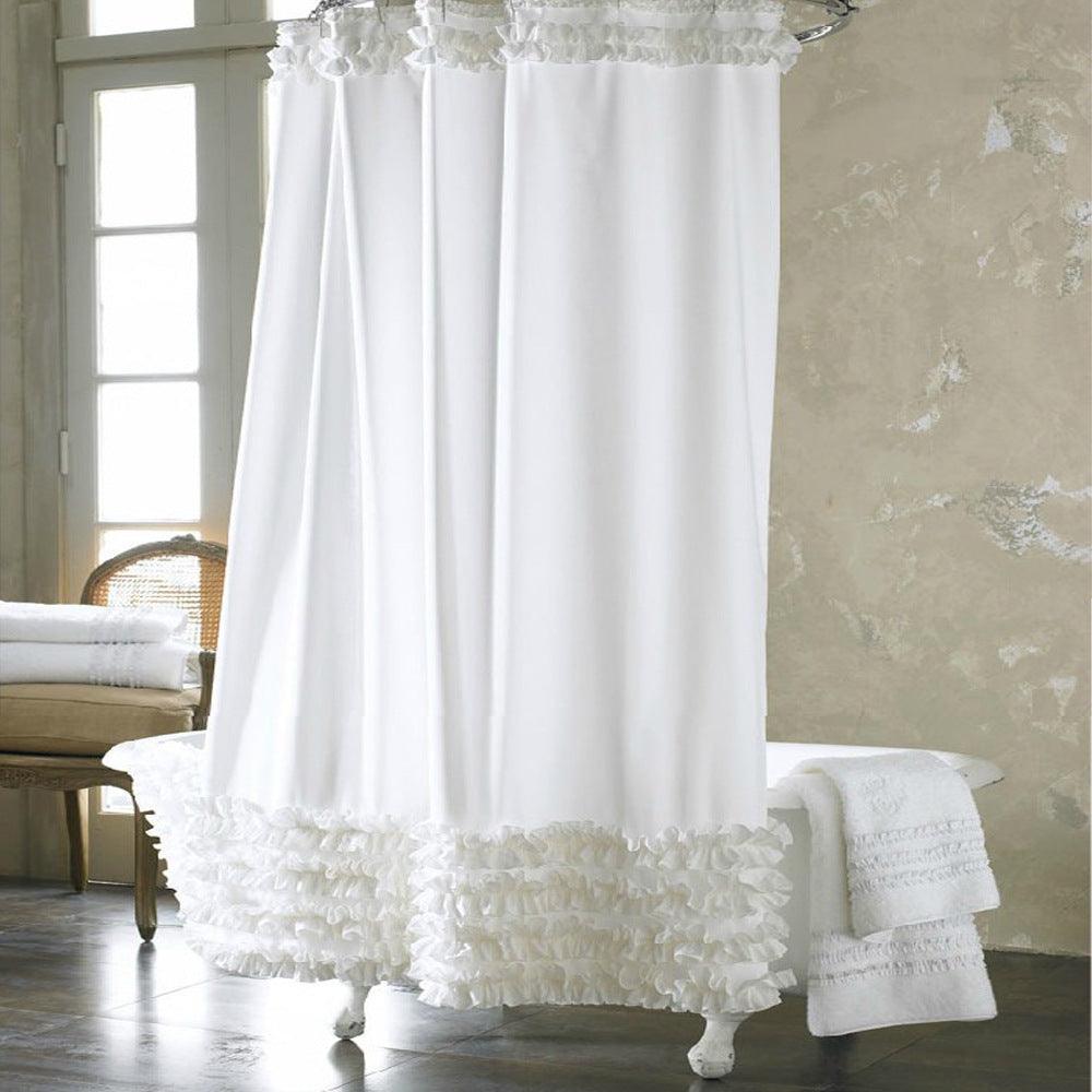 Shower Curtain White Lace Polyester Lace Technology Toilet Partition - Pacisia