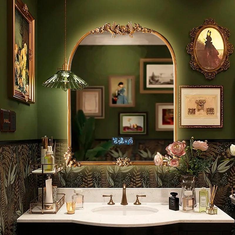 Shower Wall Mirror Antique Large Metal Vanity Mirror Korean Aesthetic Espejo De Cuerpo Completo Home Decoration Living Room - Pacisia