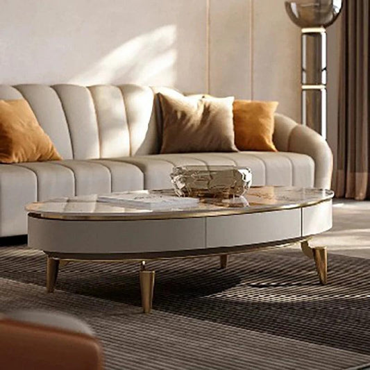 Side Luxury Coffee Table Multifunction Desk Nordic Round Dressing Coffee Table Storage Mesas De Centro Para Sala Home Furniture - Pacisia