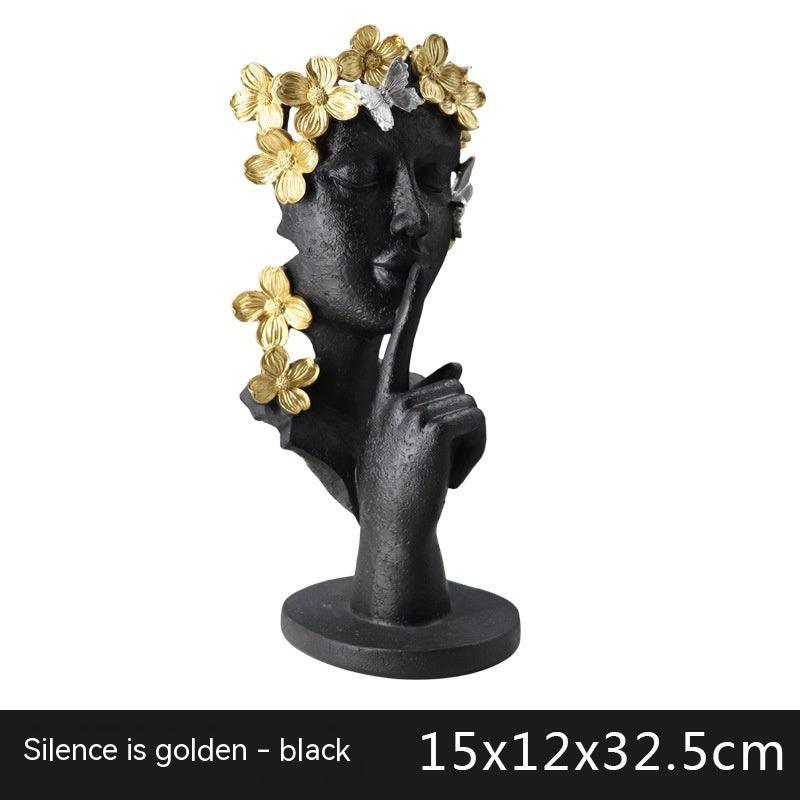 Silence Is Gold Creative Abstract Statue - Pacisia