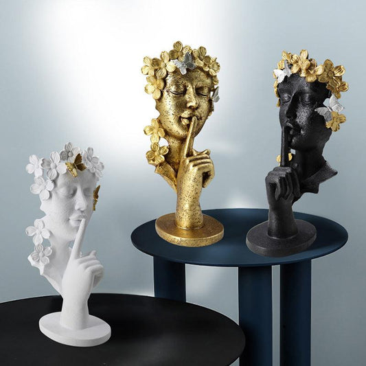 Silence Is Gold Creative Abstract Statue - Pacisia