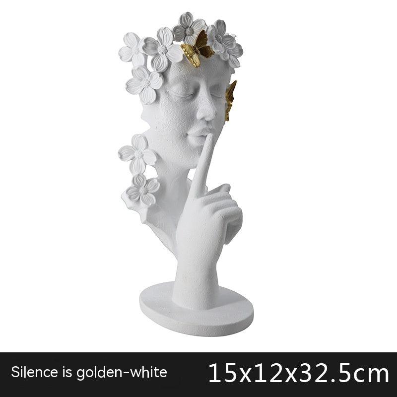 Silence Is Gold Creative Abstract Statue - Pacisia
