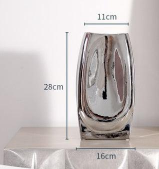 Silver Vase Decoration Simple Flower - Pacisia