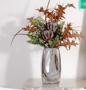 Silver Vase Decoration Simple Flower - Pacisia