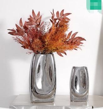 Silver Vase Decoration Simple Flower - Pacisia