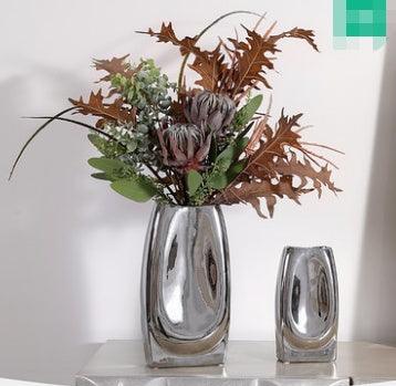 Silver Vase Decoration Simple Flower - Pacisia