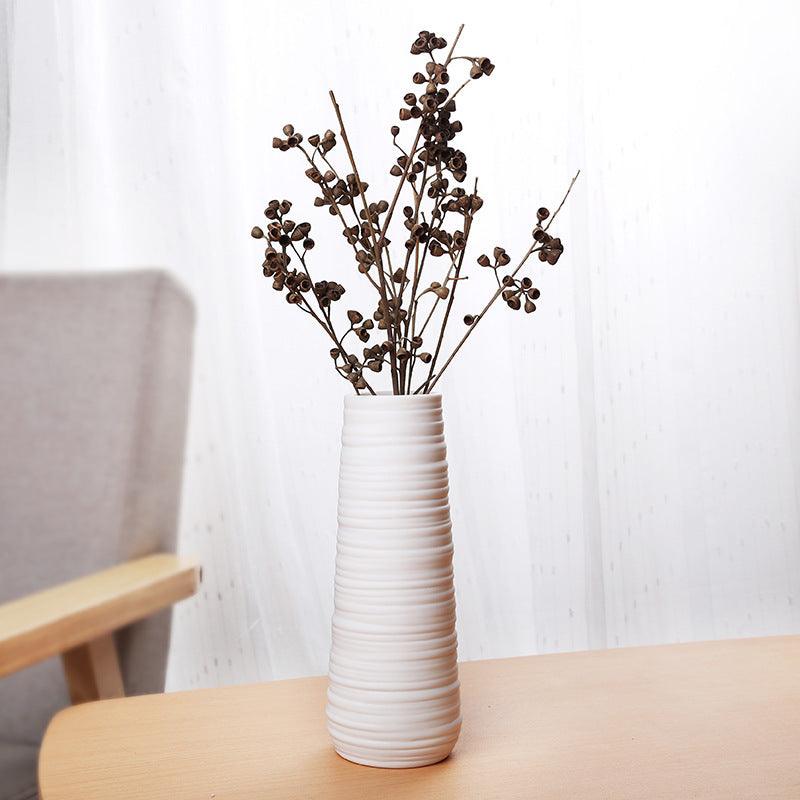 Simple And Beautiful White Creative Minimalist Ceramic Dried Flower Vase - Pacisia