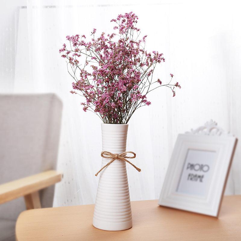 Simple And Beautiful White Creative Minimalist Ceramic Dried Flower Vase - Pacisia