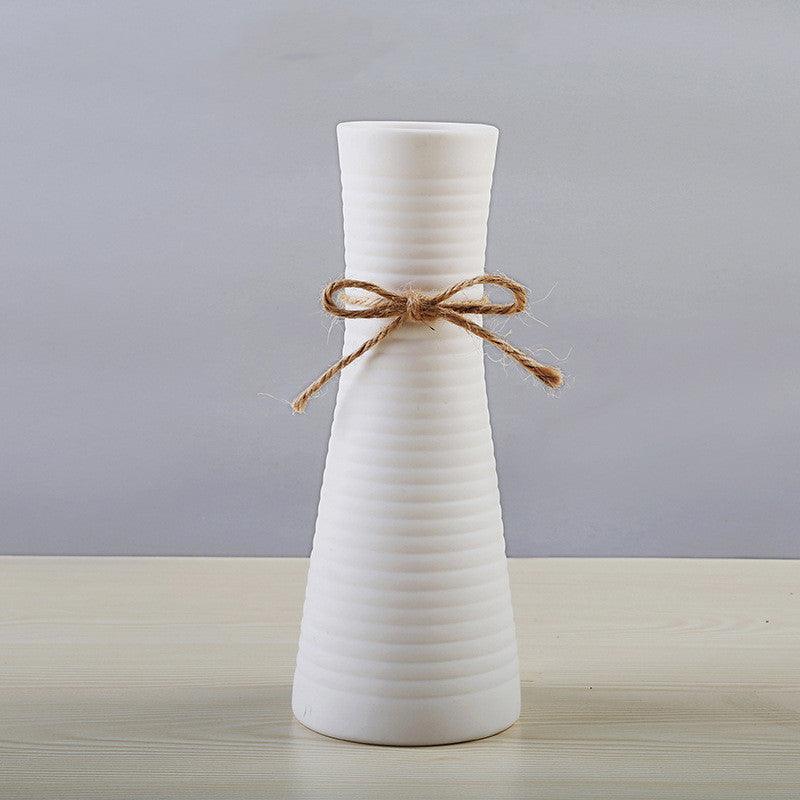 Simple And Beautiful White Creative Minimalist Ceramic Dried Flower Vase - Pacisia