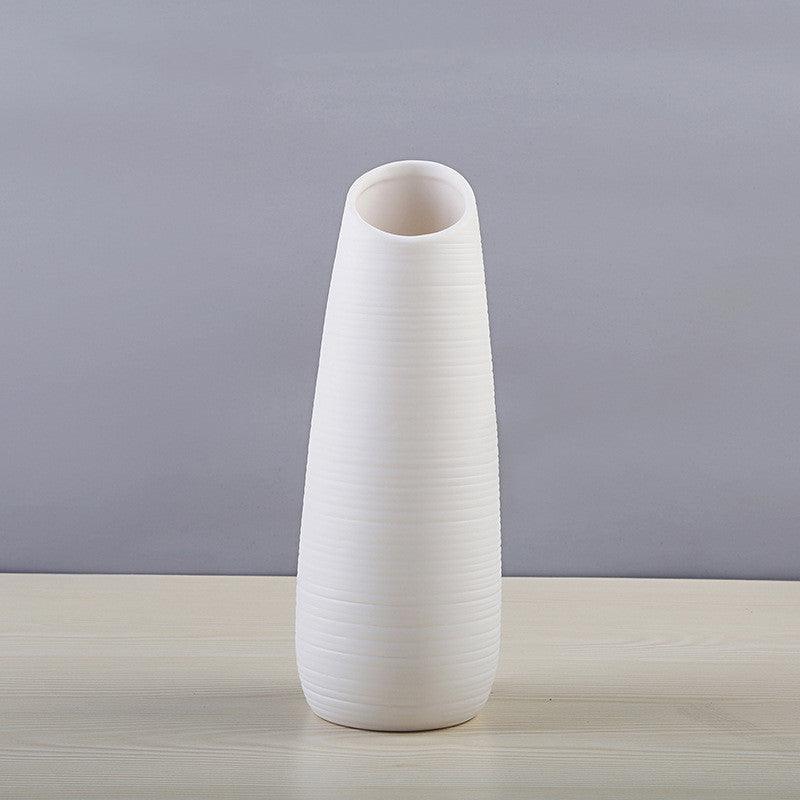 Simple And Beautiful White Creative Minimalist Ceramic Dried Flower Vase - Pacisia