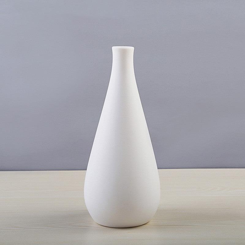 Simple And Beautiful White Creative Minimalist Ceramic Dried Flower Vase - Pacisia