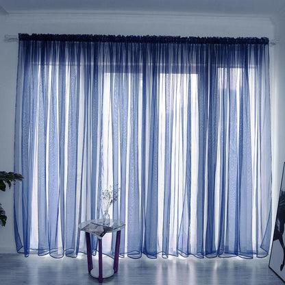 Simple And Modern Balcony Solid Color Gauze Curtain - Pacisia