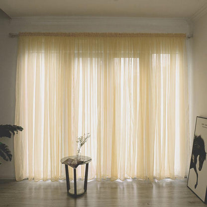 Simple And Modern Balcony Solid Color Gauze Curtain - Pacisia