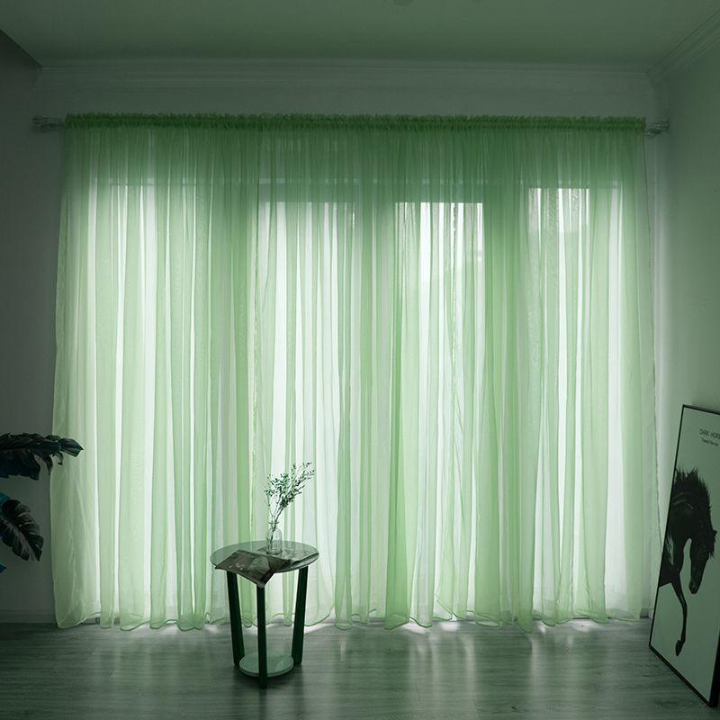 Simple And Modern Balcony Solid Color Gauze Curtain - Pacisia