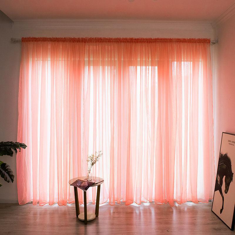 Simple And Modern Balcony Solid Color Gauze Curtain - Pacisia