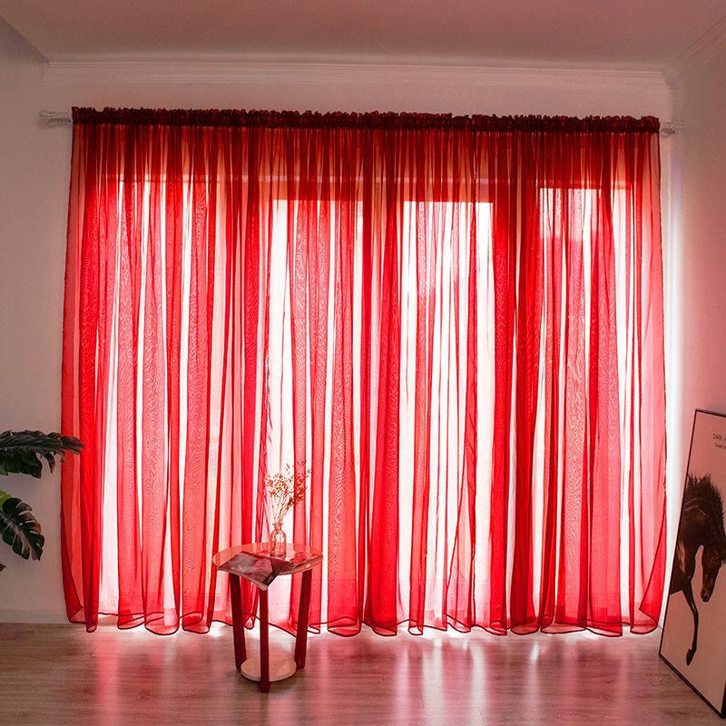 Simple And Modern Balcony Solid Color Gauze Curtain - Pacisia