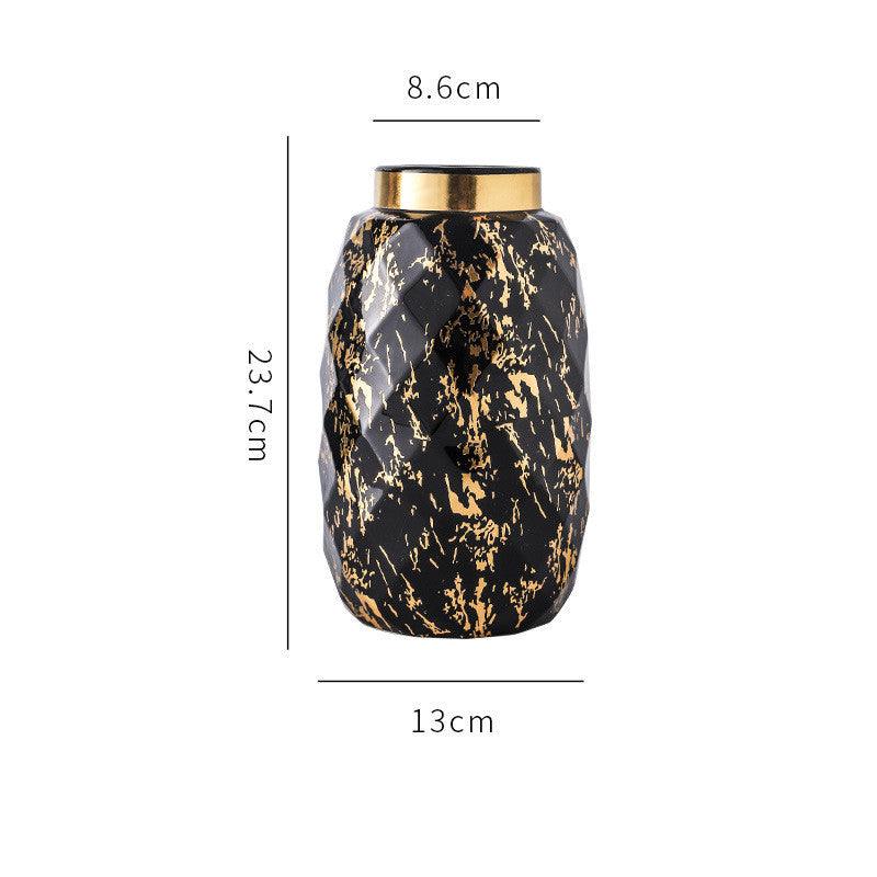 Simple And Modern Gold-painted Light Luxury Living Room Ceramic Vase - Pacisia