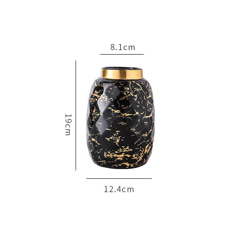 Simple And Modern Gold-painted Light Luxury Living Room Ceramic Vase - Pacisia