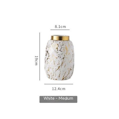 Simple And Modern Gold-painted Light Luxury Living Room Ceramic Vase - Pacisia