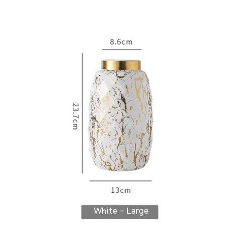 Simple And Modern Gold-painted Light Luxury Living Room Ceramic Vase - Pacisia