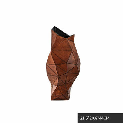 Simple And Modern Resin Abstract Triangle Leather Vase - Pacisia