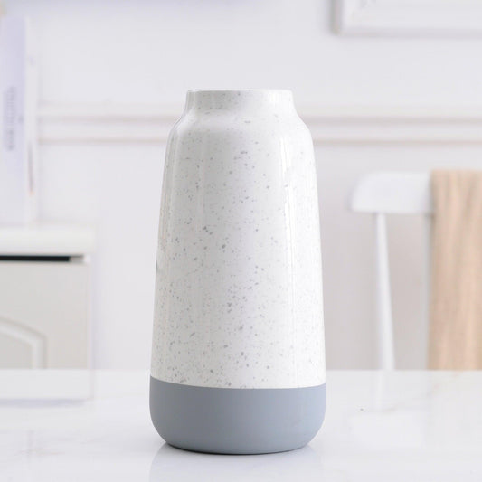 Simple And Modern White And Gray Isolated Color Ceramic Vase Floral Home Decoration - Pacisia