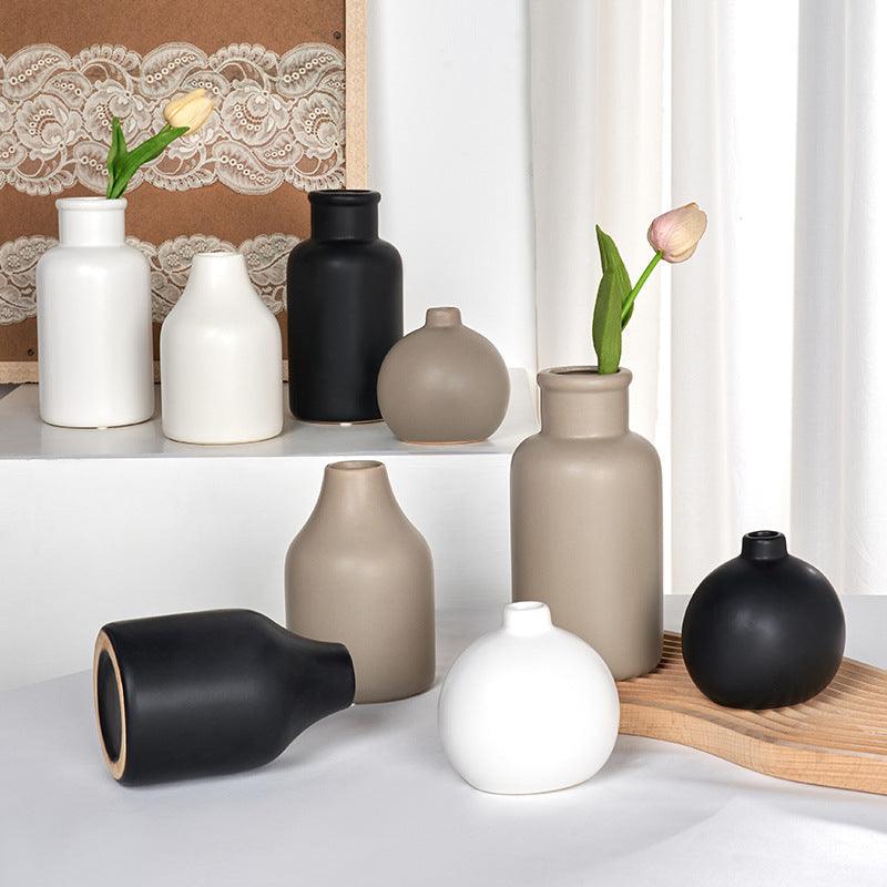 Simple Black And White Ceramic Vase For Home Decoration - Pacisia