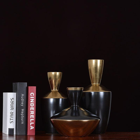 Simple Black Ceramic Vase Decoration Creativity - Pacisia
