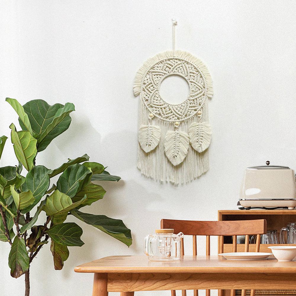 Simple Boho Woven Tapestry Tassel Feather Trim - Pacisia