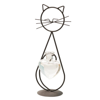 Simple Cat Iron Flower Hydroponic Vase - Pacisia