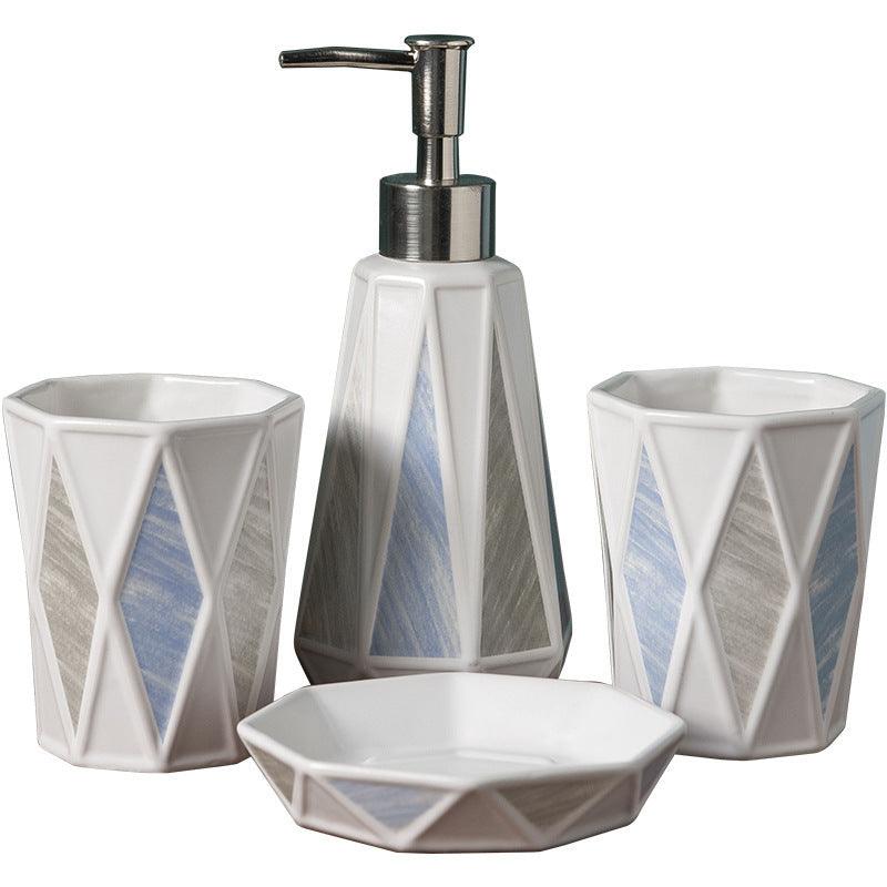 Simple Ceramic Bathroom Set, Marble Wash And Clean Four-Piece Set - Pacisia