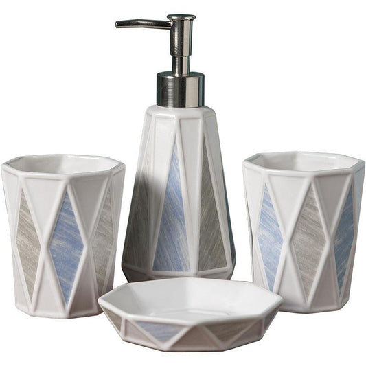 Simple Ceramic Bathroom Set, Marble Wash And Clean Four-Piece Set - Pacisia