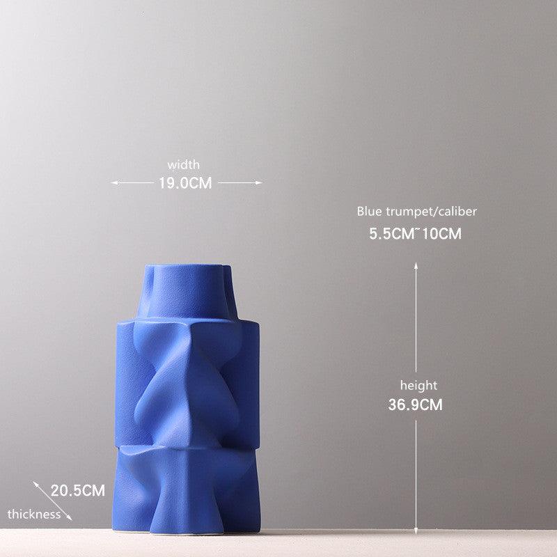 Simple Ceramic Vase Shaped Klein Blue Flower Ware - Pacisia