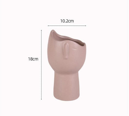 Simple Creative Face Ceramic Vase Ornament - Pacisia