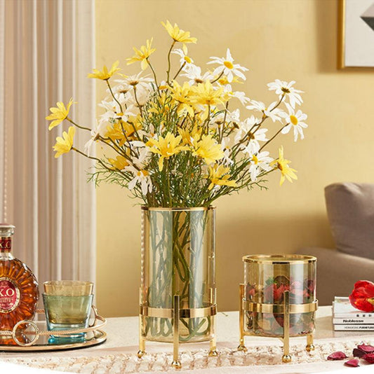 Simple Flower Arrangement Transparent Hardware Glass Vase - Pacisia