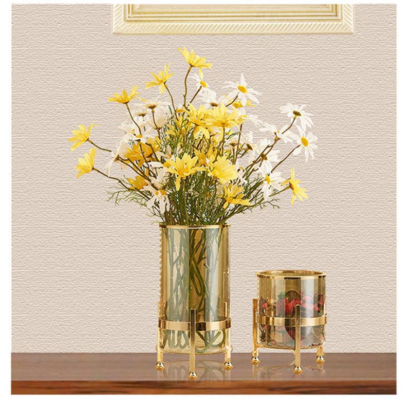 Simple Flower Arrangement Transparent Hardware Glass Vase - Pacisia