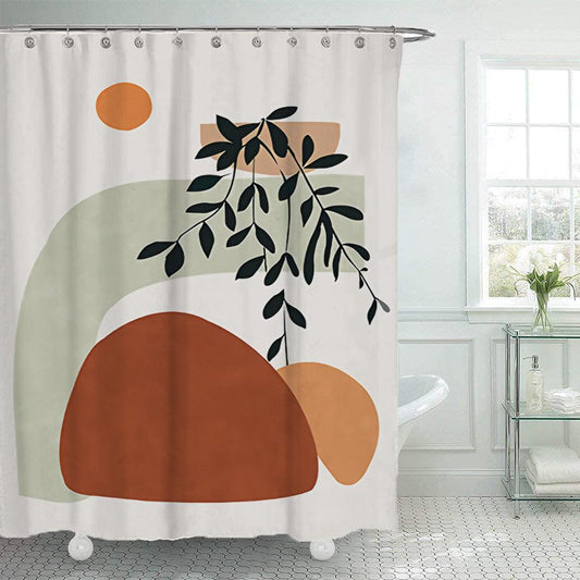 Simple Geometric Shower Curtain Bathroom Polyester Waterproof Shower - Pacisia