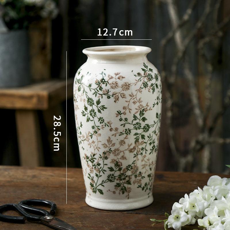 Simple Green Retro Ceramic Vase Decorations - Pacisia