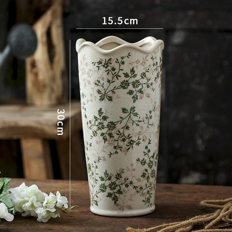 Simple Green Retro Ceramic Vase Decorations - Pacisia