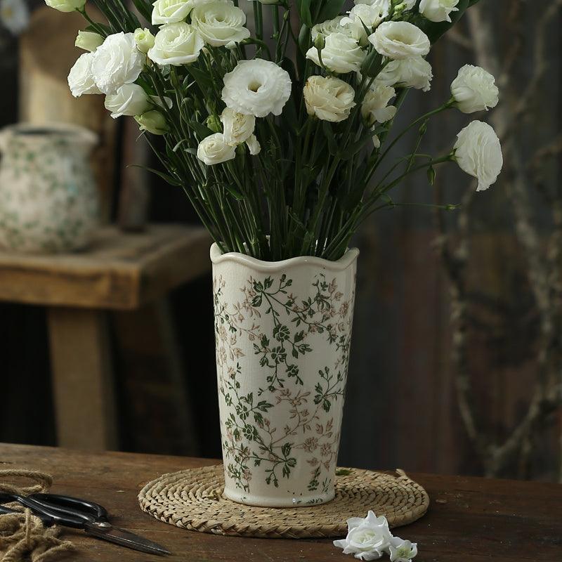 Simple Green Retro Ceramic Vase Decorations - Pacisia