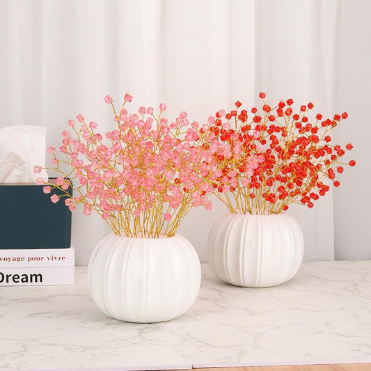 Simple Hand-made Flower Ceramic Pumpkin Vase - Pacisia