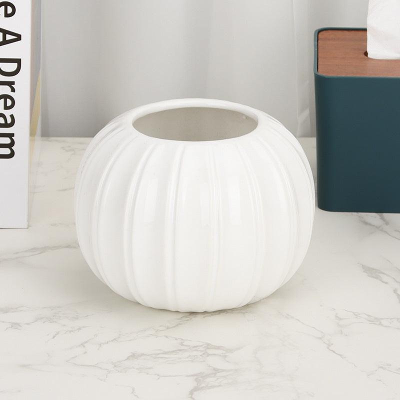 Simple Hand-made Flower Ceramic Pumpkin Vase - Pacisia