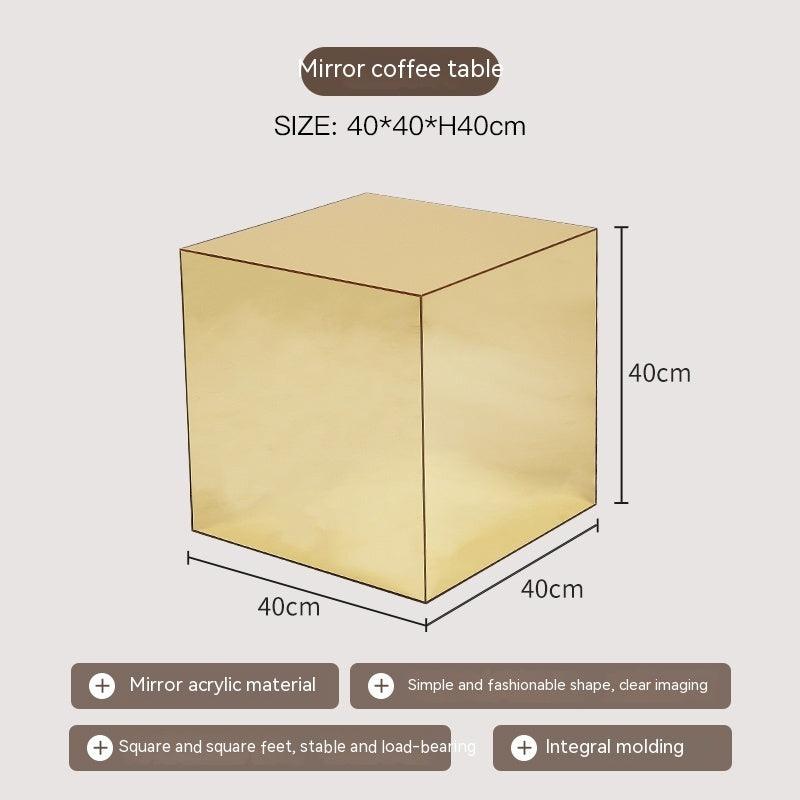 Simple Mirror Acrylic Cube Coffee Table Bedside Table Decoration Ornaments - Pacisia