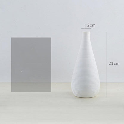 Simple Modern Ceramic Vase Nordic White Vase - Pacisia